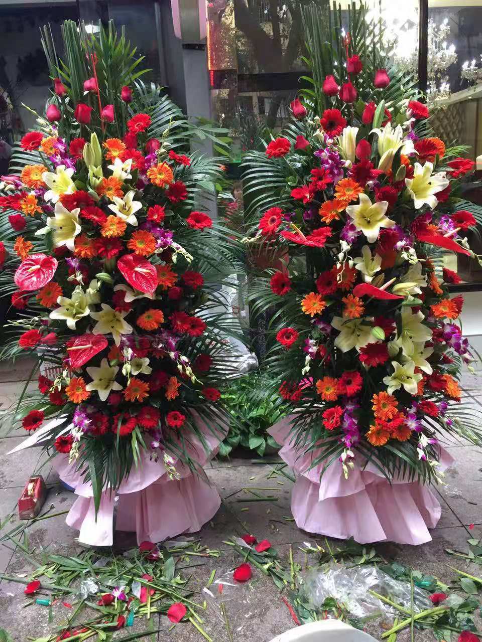 开业花篮花束百合菊花